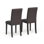 Sedia Parson in similpelle Nera/Marrone/Verde/Rossa/Bianca/Blu, gambe in legno massello, set da 2