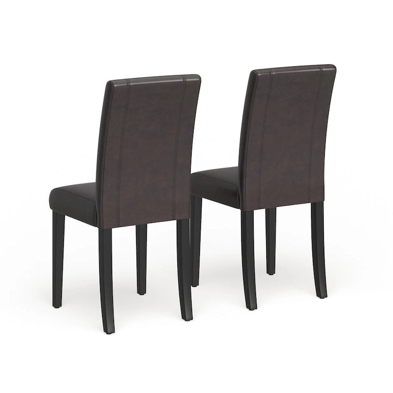 Sedia Parson in similpelle Nera/Marrone/Verde/Rossa/Bianca/Blu, gambe in legno massello, set da 2