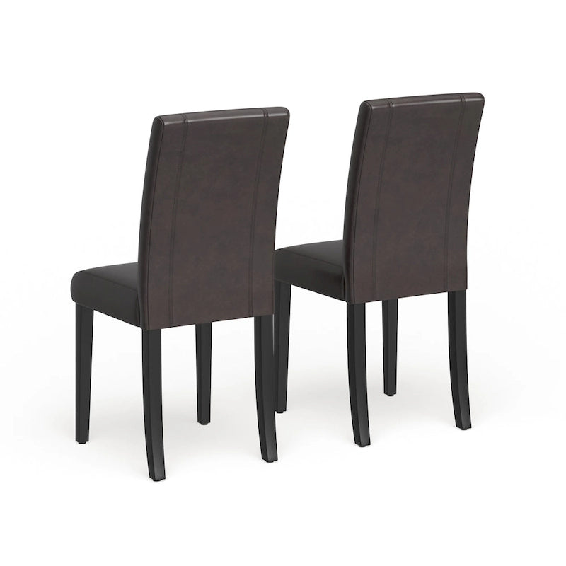 Sedia Parson in similpelle Nera/Marrone/Verde/Rossa/Bianca/Blu, gambe in legno massello, set da 2