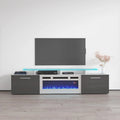 Mobile TV con camino elettrico, Bianco/Nero/Grigio, Adatto a TV fino a 85", Montaggio per 1 persona