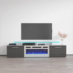 Mobile TV con camino elettrico, Bianco/Nero/Grigio, Adatto a TV fino a 85", Montaggio per 1 persona