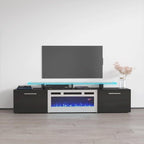 Mobile TV con camino elettrico, Bianco/Nero/Grigio, Adatto a TV fino a 85", Montaggio per 1 persona