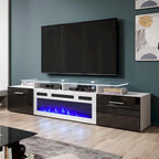 Mobile TV con camino elettrico, Bianco/Nero/Grigio, Adatto a TV fino a 85", Montaggio per 1 persona