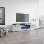 Mobile TV con camino elettrico, Bianco/Nero/Grigio, Adatto a TV fino a 85", Montaggio per 1 persona