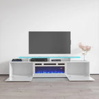 Mobile TV con camino elettrico, Bianco/Nero/Grigio, Adatto a TV fino a 85", Montaggio per 1 persona
