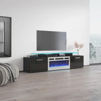 Mobile TV con camino elettrico, Bianco/Nero/Grigio, Adatto a TV fino a 85", Montaggio per 1 persona