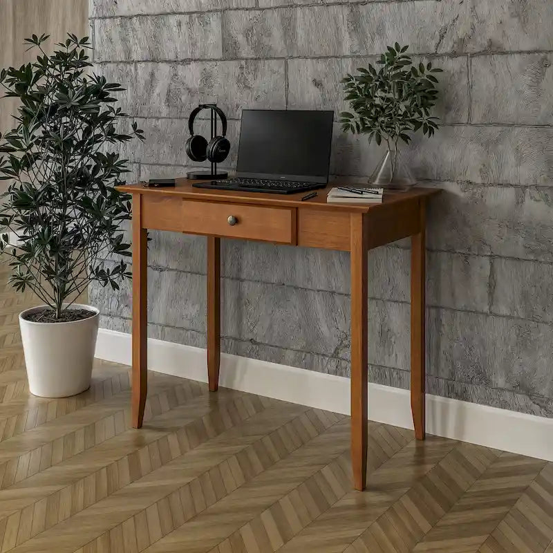 Scrivania con cassetto stile Shaker, colore bianco/ciliegio — 1 persona