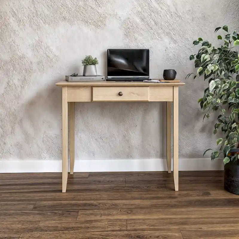 Scrivania con cassetto stile Shaker, colore bianco/ciliegio — 1 persona