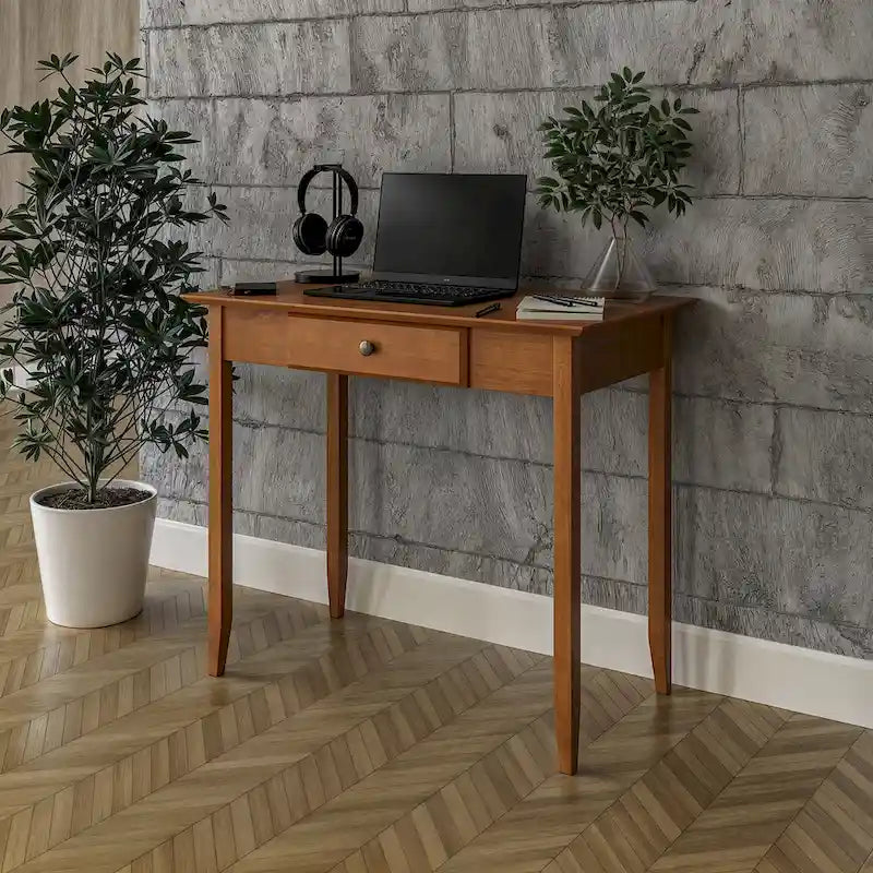 Scrivania con cassetto stile Shaker, colore bianco/ciliegio — 1 persona