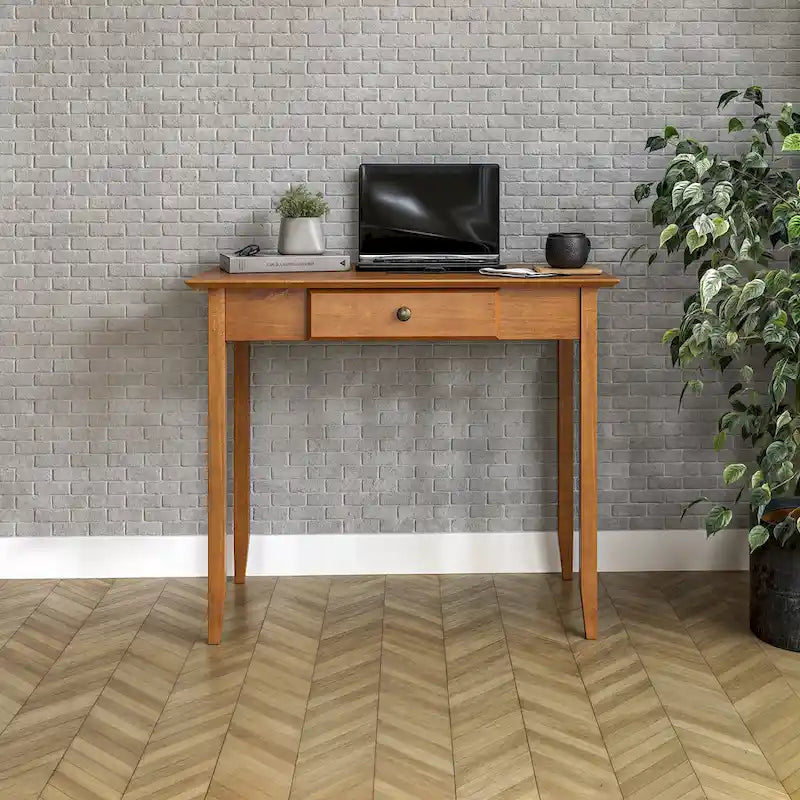 Scrivania con cassetto stile Shaker, colore bianco/ciliegio — 1 persona