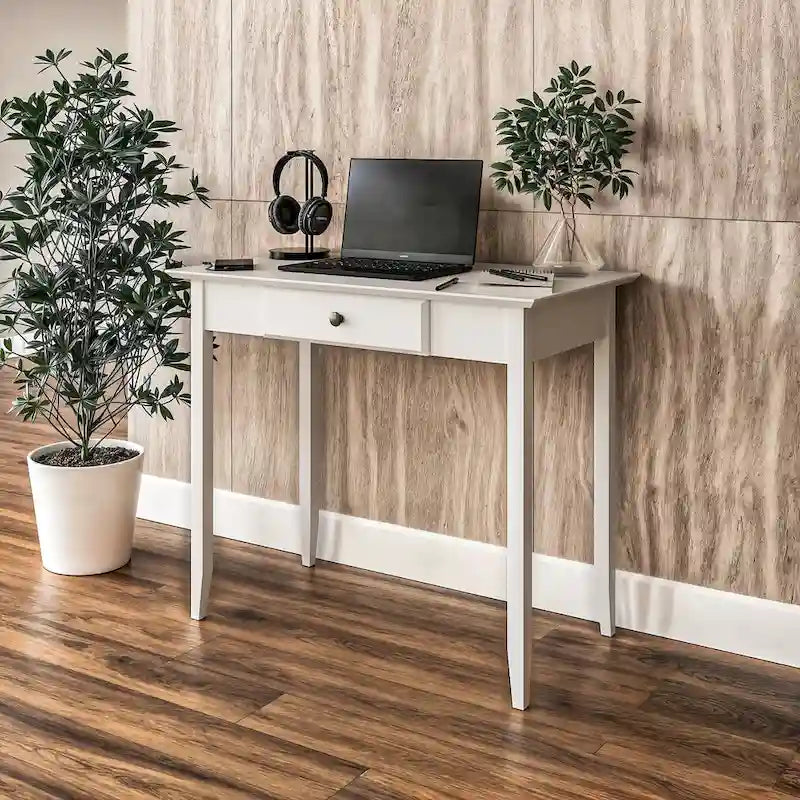 Scrivania con cassetto stile Shaker, colore bianco/ciliegio — 1 persona