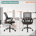 Sedia da ufficio girevole ergonomica nera, schienale in rete, sedile singolo