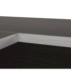 Scrivania direzionale a U in cioccolato fondente/cioccolato bianco e cioccolato fondente con credenza e mobiletto, assemblaggio a 2 persone