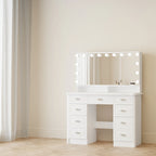 Mobile Trucco Bianco con Specchio a Tre Ante, 1 Persona