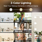 Mobile Trucco Bianco con Specchio a Tre Ante, 1 Persona