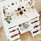 Mobile Trucco Bianco con Specchio a Tre Ante, 1 Persona
