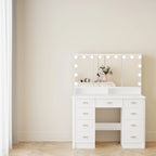 Mobile Trucco Bianco con Specchio a Tre Ante, 1 Persona