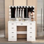 Mobile Trucco Bianco con Specchio a Tre Ante, 1 Persona