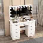 Mobile Trucco Bianco con Specchio a Tre Ante, 1 Persona