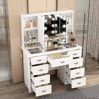 Mobile Trucco Bianco con Specchio a Tre Ante, 1 Persona