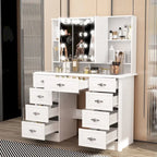 Mobile Trucco Bianco con Specchio a Tre Ante, 1 Persona