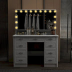 Mobile Trucco Bianco con Specchio a Tre Ante, 1 Persona