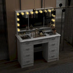 Mobile Trucco Bianco con Specchio a Tre Ante, 1 Persona