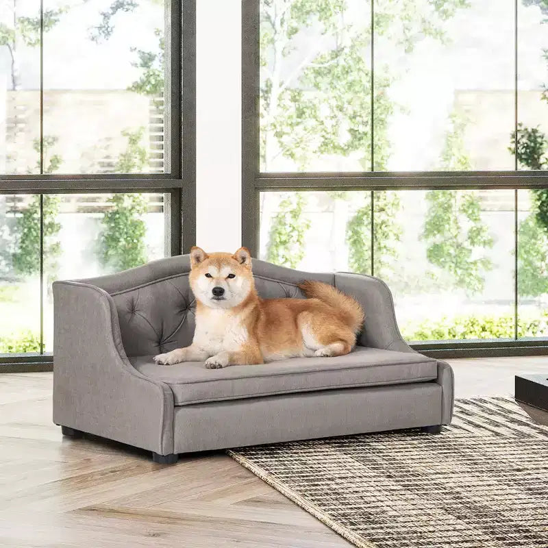 Divano-letto per animali domestici Jennifer Taylor Robin 35 con schienale a orecchioni capitonné, medio