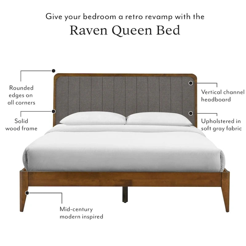 Struttura letto matrimoniale queen size imbottita grigio marrone