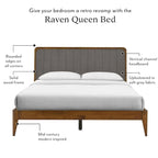 Struttura letto matrimoniale queen size imbottita grigio marrone