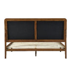 Struttura letto matrimoniale queen size imbottita grigio marrone