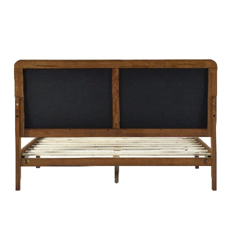 Struttura letto matrimoniale queen size imbottita grigio marrone