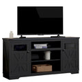 Mobile porta TV rustico da 66", nero/bianco, adatto per TV fino a 75", assemblaggio da 2 adulti