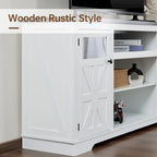 Mobile porta TV rustico da 66", nero/bianco, adatto per TV fino a 75", assemblaggio da 2 adulti