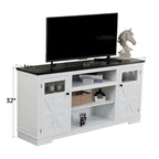 Mobile porta TV rustico da 66", nero/bianco, adatto per TV fino a 75", assemblaggio da 2 adulti
