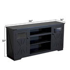 Mobile porta TV rustico da 66", nero/bianco, adatto per TV fino a 75", assemblaggio da 2 adulti