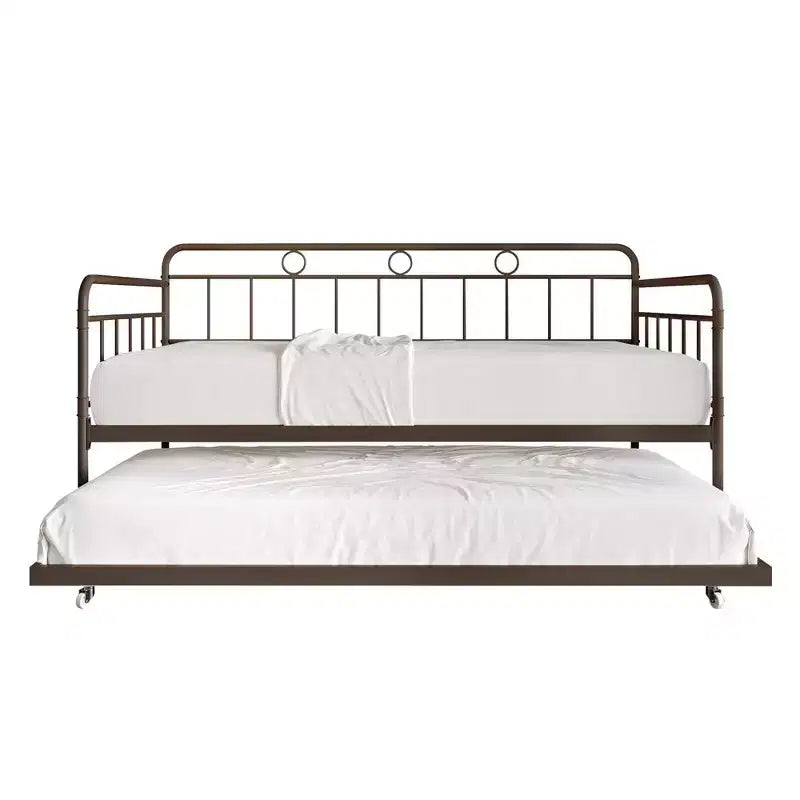 ChaletPosh Lettino in Metallo Twin Size con Rotelle Estraibili
