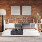 ChaletPosh Lettino in Metallo Twin Size con Rotelle Estraibili