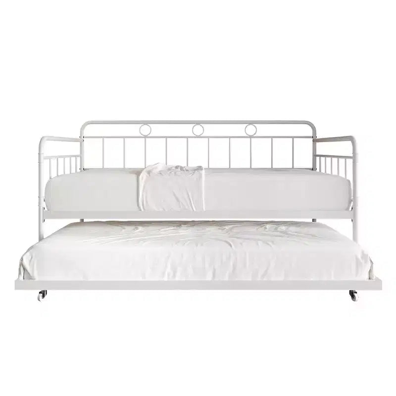 ChaletPosh Lettino in Metallo Twin Size con Rotelle Estraibili