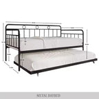 ChaletPosh Lettino in Metallo Twin Size con Rotelle Estraibili