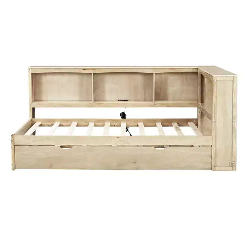 Divano letto a una piazza con letto estraibile/2 cassetti, armadietti e porte USB 4B - ModernLuxe