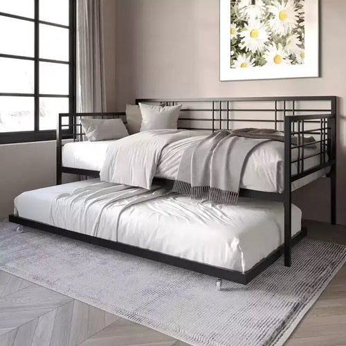ChaletPosh Metal Daybed With Trundle