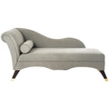 Chaise longue Mid-Century Modern con cuscino, 1 posto – Grigio / Blu scuro / Marrone chiaro / Blu ardesia / Smeraldo