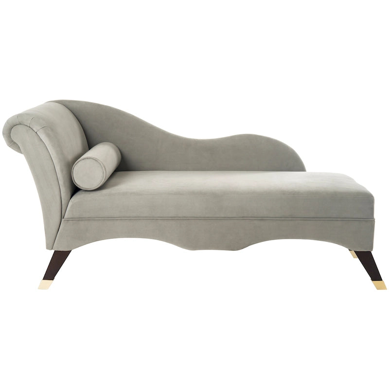 Chaise longue Mid-Century Modern con cuscino, 1 posto – Grigio / Blu scuro / Marrone chiaro / Blu ardesia / Smeraldo