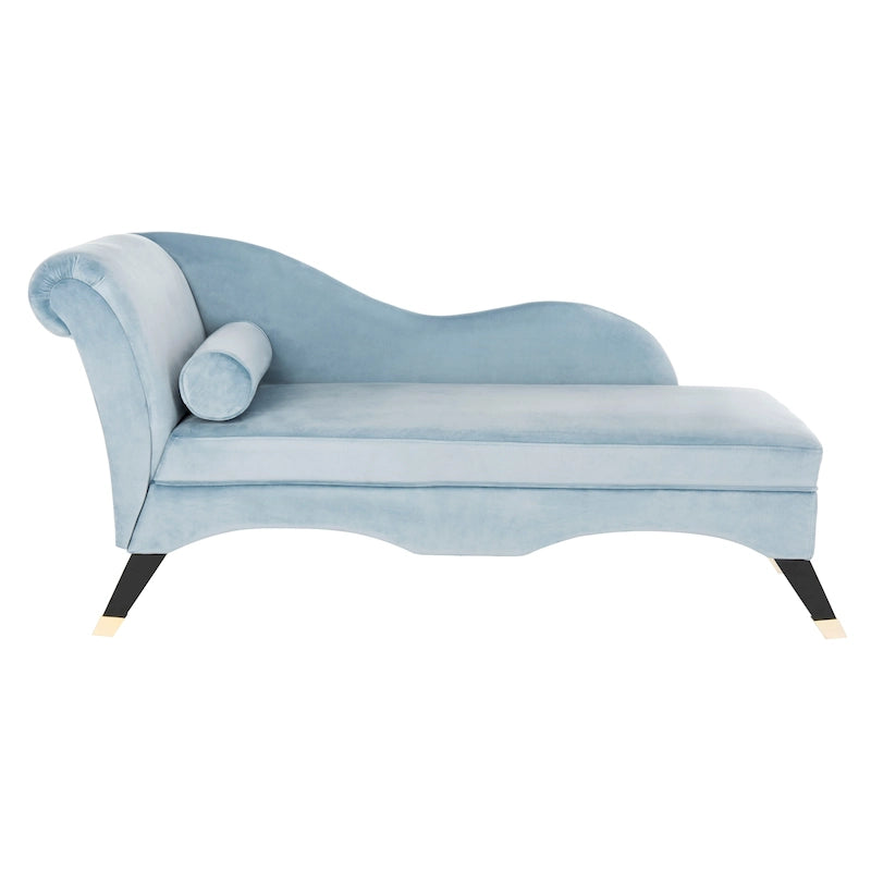 Chaise longue Mid-Century Modern con cuscino, 1 posto – Grigio / Blu scuro / Marrone chiaro / Blu ardesia / Smeraldo