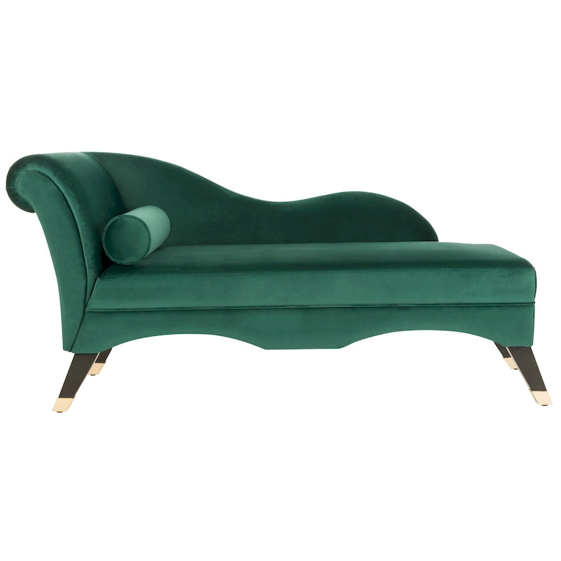 Chaise longue Mid-Century Modern con cuscino, 1 posto – Grigio / Blu scuro / Marrone chiaro / Blu ardesia / Smeraldo