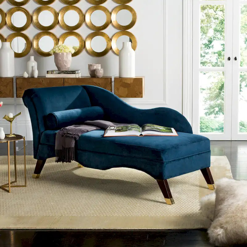 SAFAVIEH Karan Mid-Century Modern Chaise with Pillow - 63Wx28Dx30H