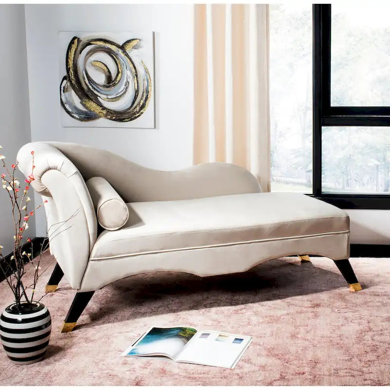 Chaise longue Mid-Century Modern con cuscino, 1 posto – Grigio / Blu scuro / Marrone chiaro / Blu ardesia / Smeraldo
