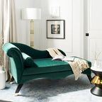 Chaise longue Mid-Century Modern con cuscino, 1 posto – Grigio / Blu scuro / Marrone chiaro / Blu ardesia / Smeraldo