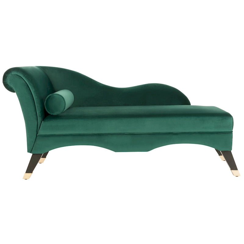 Chaise longue Mid-Century Modern con cuscino, 1 posto – Grigio / Blu scuro / Marrone chiaro / Blu ardesia / Smeraldo